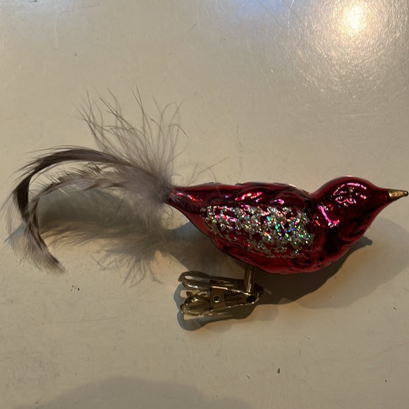 Martha Stewart Red Glass Birds Clip-on Christmas ornaments orig box Poland READ - Picture 6 of 16